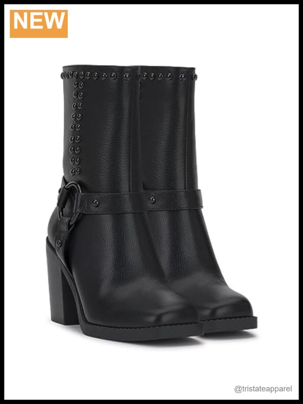 Faux Leather Pull-On Mid-Calf Fashion Boots Block Heel Round Toe